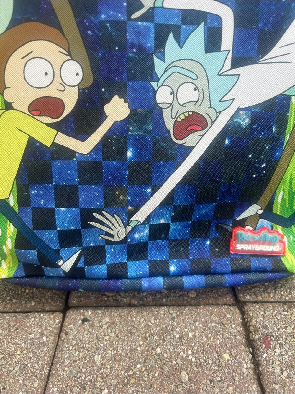 Rick and Morty Space Scene Backpack in Blue and Green